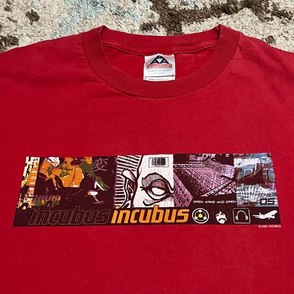 Vintage 2001 Incubus Band Shirt Size Large Alternative Rock Y2K Red - Picture 4 of 10